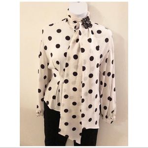Black and White Polka Dot Blouse